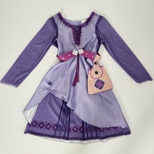 Disney Wish Asha Costume Dress Purple Long Sleeve Kids Size 4-6X
